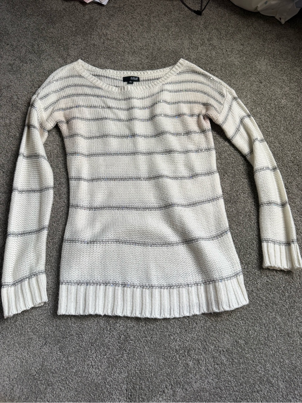ANA White with Silver Sparkle Sweater